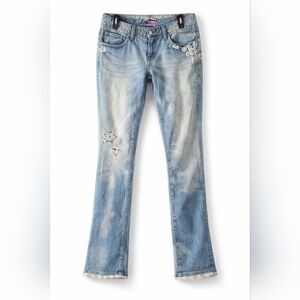 Express BE Rock Studded Rhinestone Embellished Straight Jeans Women Size 8 NWT.